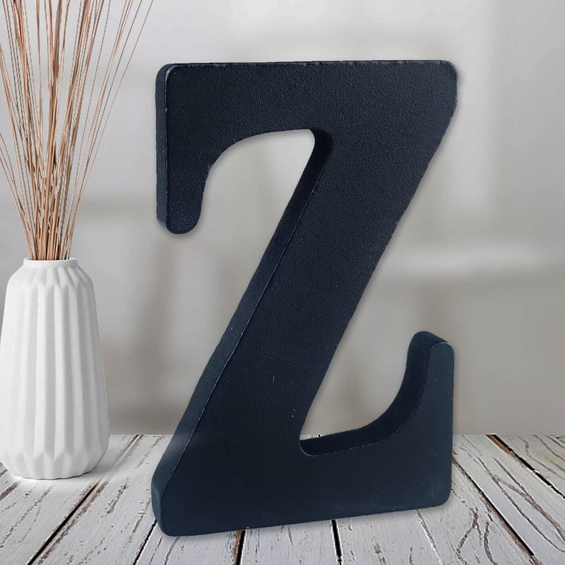 AOCEAN 6 inch Black Wood Letters Unfinished Wood Letter for Wall Decorative Standing Letters Slices Sign Board Decoration for Craft Home Party Projects (Z) - Image 1